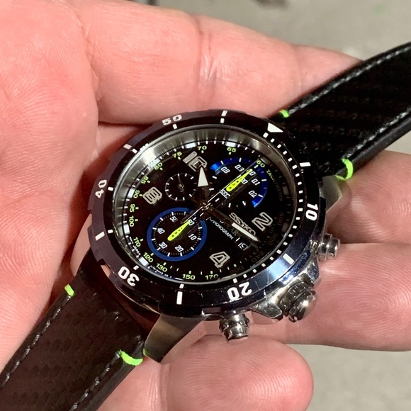 Seiko Jimmie Johnson Chronograph Black Extra NATO - Picture 1 of 13